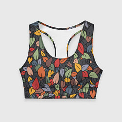 Топик спортивный женский Рисованная Осень, цвет: 3D-принт