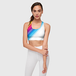 Топик спортивный женский РАДУЖНЫЕ ПОЛОСЫ RAINBOW Z, цвет: 3D-принт — фото 2