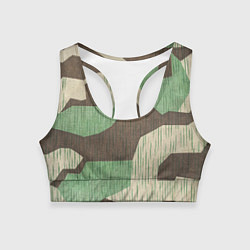 Женский спортивный топ Камуфляж хаки армейский