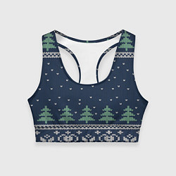 Топик спортивный женский Зимняя ночь, цвет: 3D-принт