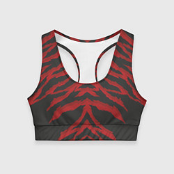Топик спортивный женский Красная шкура тигра, цвет: 3D-принт