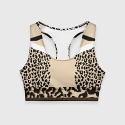 Топик спортивный женский Сила леопарда, цвет: 3D-принт