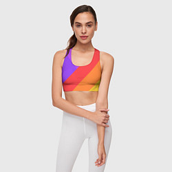 Топик спортивный женский РАДУЖНАЯ ГЕОМЕТРИЯ RAINBOW GEOMETRY, цвет: 3D-принт — фото 2