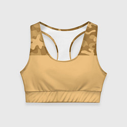 Топик спортивный женский Песочный, цвет: 3D-принт