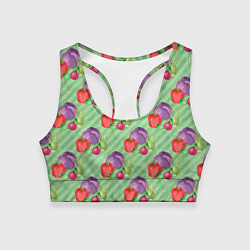Топик спортивный женский Vegan Огород, цвет: 3D-принт