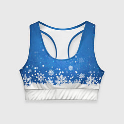Топик спортивный женский Снежинки - С Новым Годом, цвет: 3D-принт