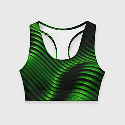 Топик спортивный женский Волны изумрудного металла, цвет: 3D-принт