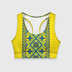 Топик спортивный женский Славянский национальный орнамент, цвет: 3D-принт