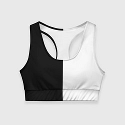 Топик спортивный женский Black and white чб, цвет: 3D-принт