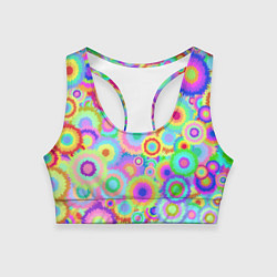 Топик спортивный женский Disco-Tie-Dye, цвет: 3D-принт