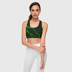 Топик спортивный женский Разряд молнии: Green, цвет: 3D-принт — фото 2