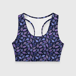Топик спортивный женский Фиолетовые листья Мистика, цвет: 3D-принт