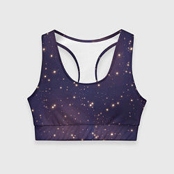 Топик спортивный женский Звездное ночное небо Галактика Космос, цвет: 3D-принт