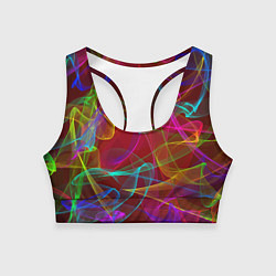 Топик спортивный женский Color neon pattern Vanguard, цвет: 3D-принт