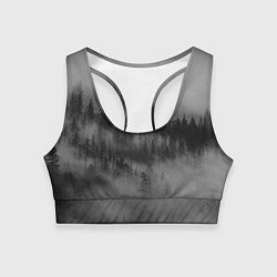 Топик спортивный женский Туманный лес - природа, цвет: 3D-принт