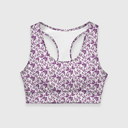 Топик спортивный женский Фиолетовая гжель, цвет: 3D-принт