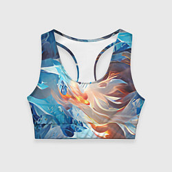Топик спортивный женский Ice & flame, цвет: 3D-принт