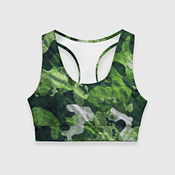 Топик спортивный женский Camouflage Pattern Камуфляж Паттерн, цвет: 3D-принт