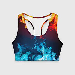 Топик спортивный женский Лед и Пламя Борьба стихий, цвет: 3D-принт