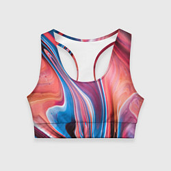 Топик спортивный женский Colorful river, цвет: 3D-принт