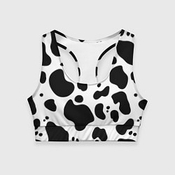 Топик спортивный женский Пятна Далматина, цвет: 3D-принт