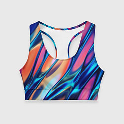 Топик спортивный женский Colorful flow, цвет: 3D-принт