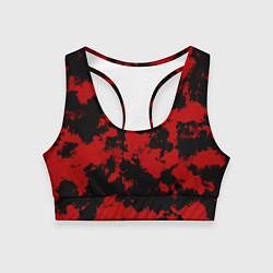 Топик спортивный женский Черно-красная абстракция, цвет: 3D-принт