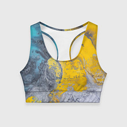Топик спортивный женский Извержение Красок, цвет: 3D-принт