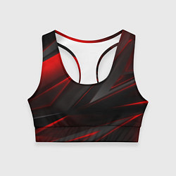 Топик спортивный женский Red and Black Geometry, цвет: 3D-принт