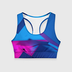 Топик спортивный женский Абстрактные геометрические фигуры - Синий, цвет: 3D-принт