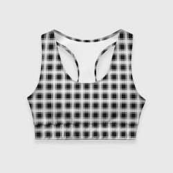 Женский спортивный топ Black and white tartan check