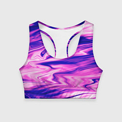 Топик спортивный женский Розово-фиолетовый мраморный узор, цвет: 3D-принт