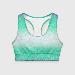 Топик спортивный женский Абстрактная волна градиентный паттерн, цвет: 3D-принт