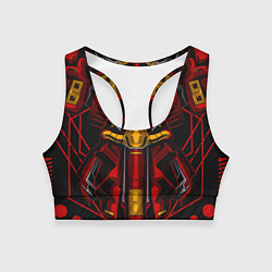 Топик спортивный женский Костюм железного красного робота, цвет: 3D-принт