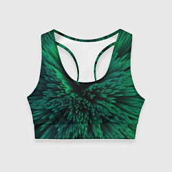 Топик спортивный женский Объёмные острые зелёные фигуры, цвет: 3D-принт