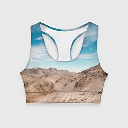 Топик спортивный женский Небо и песок, цвет: 3D-принт