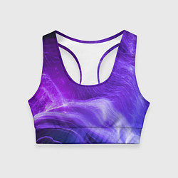 Топик спортивный женский Неоновые волны, цвет: 3D-принт