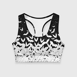 Женский спортивный топ Black and white bat pattern