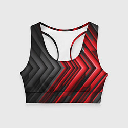 Топик спортивный женский Чёрно-красный паркет графика, цвет: 3D-принт