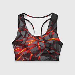 Топик спортивный женский Неоновый блеск, цвет: 3D-принт