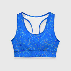 Топик спортивный женский Особый Сине-голубой абстрактный, цвет: 3D-принт