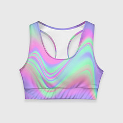 Топик спортивный женский Цветные волны, цвет: 3D-принт