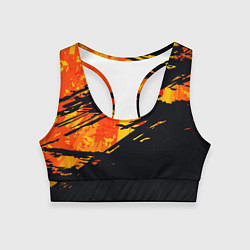 Топик спортивный женский Orange and black, цвет: 3D-принт