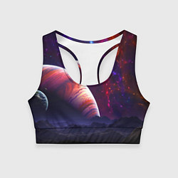 Топик спортивный женский Бесконечное космическое пространство - Планета, цвет: 3D-принт