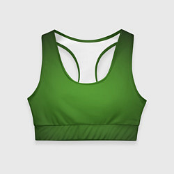 Топик спортивный женский Зеленый с затемняющей виньеткой, цвет: 3D-принт