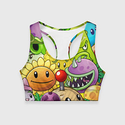 Топик спортивный женский Растения против зомби, цвет: 3D-принт