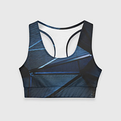 Топик спортивный женский Тёмные геометрические линии и фигуры, цвет: 3D-принт