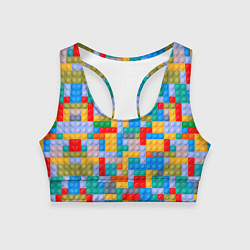 Топик спортивный женский Детский конструктор - текстура, цвет: 3D-принт