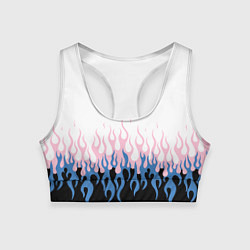 Топик спортивный женский Ледяное пламя, цвет: 3D-принт