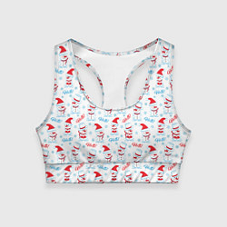 Топик спортивный женский Снеговики - hello, цвет: 3D-принт